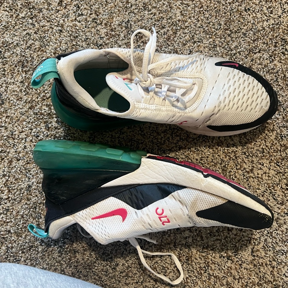 Nike Air Max 270 White with Black and Pink Accents